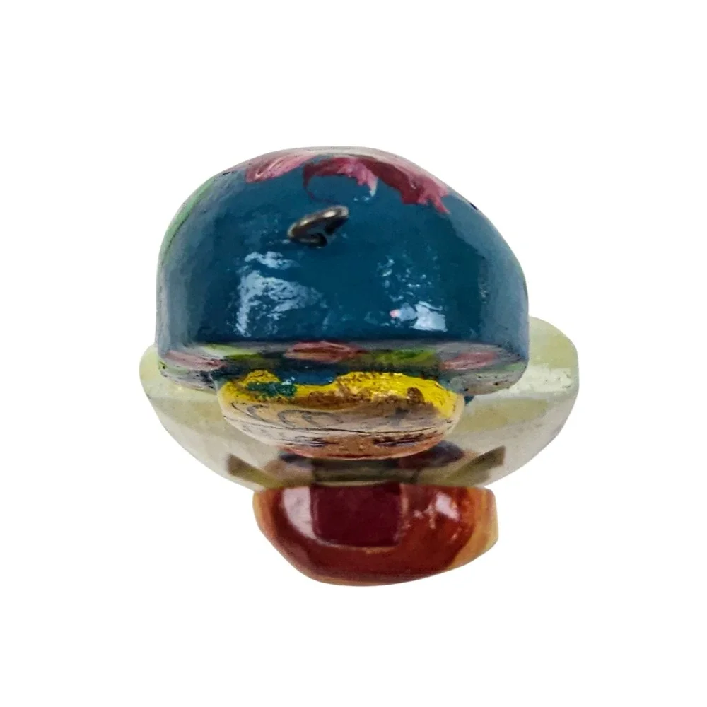 Hand Painted Russian Folk Art Wooden Woman Figurine Babushka Ornament 4.5 inch